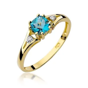 Złoty Pierścionek 585 z diamentem topaz 0,70ct