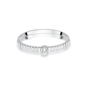 Złoty Pierścionek 585 Białe Złoto Brylant 0,04ct