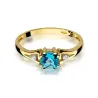 Złoty Pierścionek 585 z diamentem topaz 0,70ct