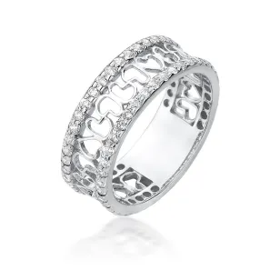 Złoty Pierścionek 585 Białe Złoto Serca Diamenty 0,98ct