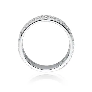 Złoty Pierścionek 585 Białe Złoto Serca Diamenty 0,98ct