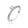 Złoty Pierścionek 585 Białe Złoto Brylant Diamenty 0,46ct