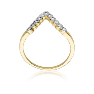 Złoty pierścionek 585 kamienie diamenty 0,11ct