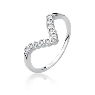 Złoty Pierścionek 585 Białe Złoto Kamienie Diamenty 0,11ct