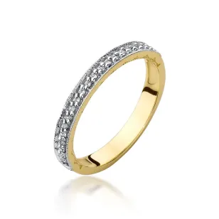 Pierścionek obrączka z diamentami 0,10ct certyfikat