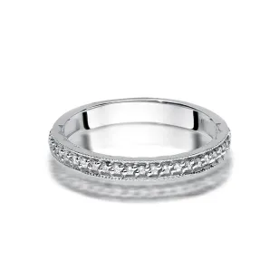 Pierścionek obrączka z diamentami 0,10ct białe złoto