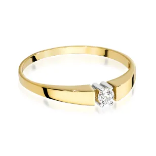 Pierścionek z brylantem złoty 0,08ct