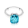 Topaz pierścionek z białego złota 585