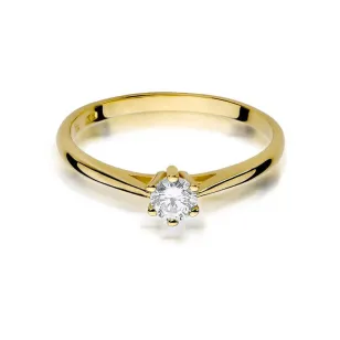 Złoty Pierścionek 585 z diamentem brylant 0,15ct