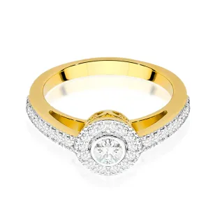 Złoty Pierścionek 585 Brylant Diamenty 0,37ct