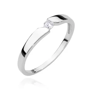 Pierścionek z brylantem 0,08ct białe złoto 585