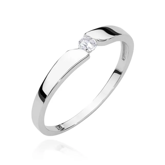 Pierścionek z brylantem 0,08ct białe złoto 585