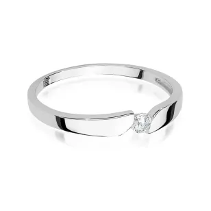 Pierścionek z brylantem 0,08ct białe złoto 585
