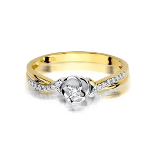 Złoty pierścionek z diamentem EY-420 0,12ct