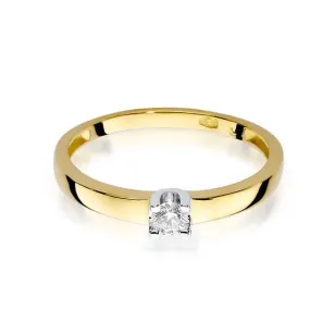 Złoty Pierścionek 585 z diamentem brylant 0,08ct