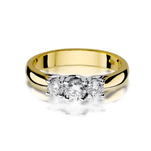 Złoty Pierścionek 585 z diamentem brylant 0,49ct
