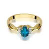 Pierścionek topaz London blue 585 certyfikat