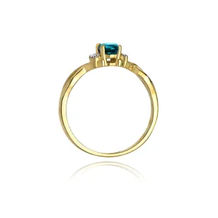 Pierścionek topaz London blue 585 certyfikat