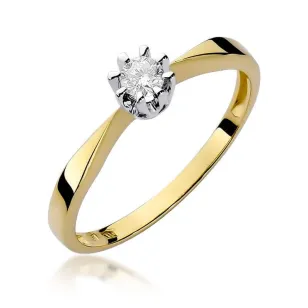 Złoty Pierścionek 585 z diamentem brylant 0,15ct