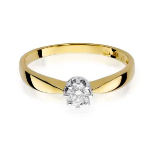 Złoty Pierścionek 585 z diamentem brylant 0,15ct