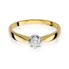 Złoty Pierścionek 585 z diamentem brylant 0,15ct