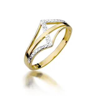 Złoty Pierścionek 585 z diamentem brylant 0,03ct