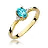 Pierścionek topaz diamenty złoto 585