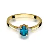 Topaz London blue pierścionek brylanty złoto 585