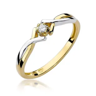 Złoty Pierścionek 585 z diamentem brylant 0,04ct