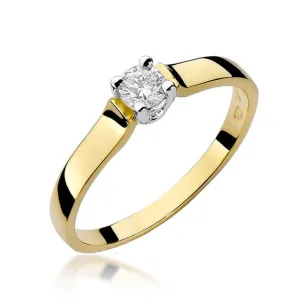 Złoty Pierścionek 585 z diamentem brylant 0,20ct