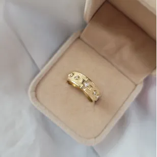 Goldring mit Strasssteinen SQUARE P2.1296 | ergold