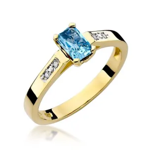 Złoty Pierścionek 585 z diamentem topaz 0,65ct