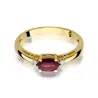 Rubin pierścionek złoty diamenty