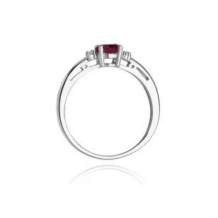 Złoty pierścionek z rubinem 0,60ct białe złoto