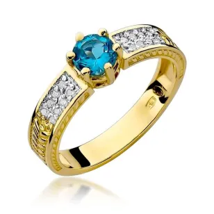 Złoty Pierścionek 585 z diamentem topaz 0,50ct