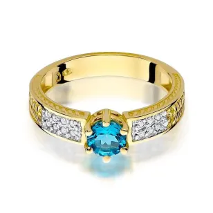 Złoty Pierścionek 585 z diamentem topaz 0,50ct