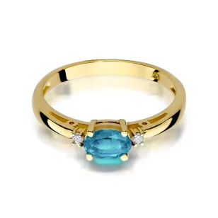Topaz pierścionek złoty diamenty