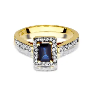 Złoty Pierścionek 585 z diamentem szafir 0,60ct