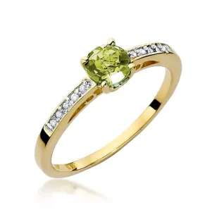 Złoty Pierścionek 585 z diamentem oliwin 0,60ct