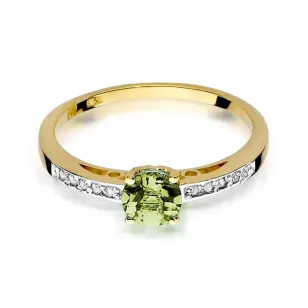 Złoty Pierścionek 585 z diamentem oliwin 0,60ct