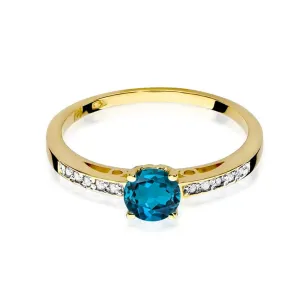 Pierścionek topaz London blue 585