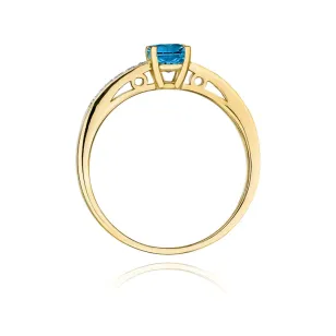 Pierścionek topaz London blue 585