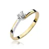 Złoty Pierścionek 585 z diamentem brylant 0,08ct
