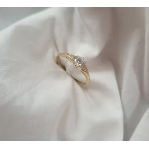Gold Ring Zirconie Nur ein Smaragd | ergold