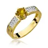 Złoty Pierścionek 585 Cytryn Brylanty