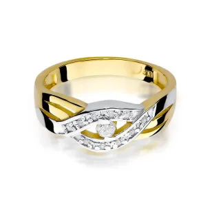 Złoty Pierścionek 585 z diamentem brylant 0,10ct