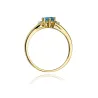 Złoty pierścionek 585 z topazem London blue 0,50ct