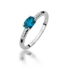 Pierścionek topaz London blue 0,50ct białe złoto