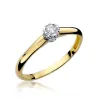 Złoty Pierścionek 585 z diamentem brylant 0,13ct