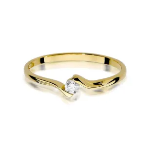 Złoty Pierścionek 585 z diamentem brylant 0,09ct